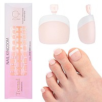 Inenk French Tips Gel X Nail Tips 240Pcs Whitelight Natural White French Press On Toe Nail Preapplied With A Tip Primer And B