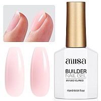 Aillsa Milky Pink Builder Gel For Nails 7 In 1 Hard Gel Polish For Nail Thickening Nude Strengthener Gel Polish Light Color Exte