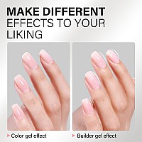 Aillsa Milky Pink Builder Gel For Nails 7 In 1 Hard Gel Polish For Nail Thickening Nude Strengthener Gel Polish Light Color Exte