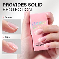 Aillsa Milky Pink Builder Gel For Nails 7 In 1 Hard Gel Polish For Nail Thickening Nude Strengthener Gel Polish Light Color Exte