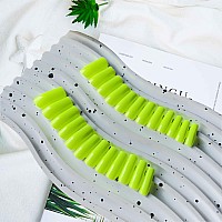 Fluorescent Green Press On Nails Medium Long Square Medium Coffin Nails Acrylic Nails Press Ons Glue On Nails Medium Length Sol