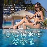 Aloe Up Sport Continuous Spray Sunscreen Spf 50 Broad Spectrum Uvauvb Sunscreen Protector For Face And Body With Aloe Vera Gel