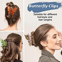 6 Pcs Hair Clips Large Butterfly Hair Clips For Thick Hair No Slip Strong Hold Big Shining Butterfly Hair Claw Clips For Women A