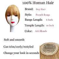 Bangs Hair Clip In Bangs 100 Real Human Hair Extensions Wispy Bangs French Bangs Clip On Air Bangs For Women Zash Blonde Fre