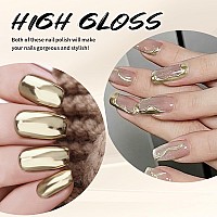 Ushinein 12Ml Metallic Painting Gel Liner Nail Art 3D Mirror Chrome Effect Gel Nail Polish Metal Painted Drawing Gel Build In T