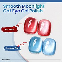 Mizhse Moonlight Cat Eye Gel Nail Polish 12Ml Blue Glitter Cateye Gel Nail Polish Ceramic Glitter Magnetic Soak Off U V Led Nai