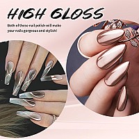 Ushinein 12Ml Metallic Painting Gel Liner Nail Art 3D Mirror Chrome Effect Gel Nail Polish Metal Painted Drawing Gel Build In T