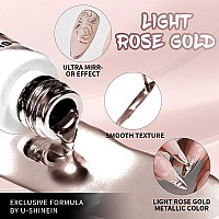 Ushinein 12Ml Metallic Painting Gel Liner Nail Art 3D Mirror Chrome Effect Gel Nail Polish Metal Painted Drawing Gel Build In T