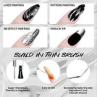 Ushinein 12Ml Metallic Painting Gel Liner Nail Art 3D Mirror Chrome Effect Gel Nail Polish Metal Painted Drawing Gel Build In T