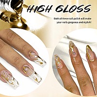 Ushinein 12Ml Metallic Painting Gel Liner Nail Art 3D Mirror Chrome Effect Gel Nail Polish Metal Painted Drawing Gel Build In T