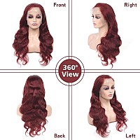 Reddish Brown Lace Front Wigs Human Hair Pre Plucked Body Wave 13X4 Hd Transparent Full Frontal Wigs Human Hair 99J Burgundy Lac