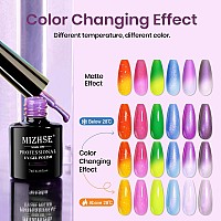 Mizhse Color Changing Gel Nail Polish 6 Colors Pearl Aurora Thremal Mood Changing Gel Polish Temperature Changing Soak Off Nail