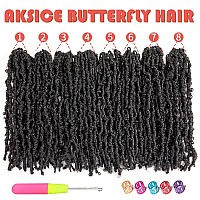 Col Bling Butterfly Locs Crochet Hair 16 Inch 8 Packs Crochet Butterfly Locs Distressed Faux Locs Crochet Hair Pre Looped Croche