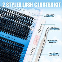 Eyelash Extension Kit Gemerry Diy Lash Extension Kit Lash Clusters Kit With Lash Clusters 40P50P C 816Mm Lash Bond And Seal An