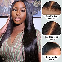 Beauty Forever 13X4 Preeverything Glueless Frontal Straight Lace Front Wigs Human Hairbye Bye Knots Pre Bleached Ear To Ear Pr