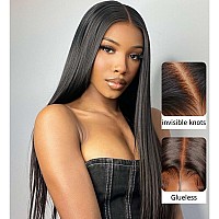 Beauty Forever 13X4 Preeverything Glueless Frontal Straight Lace Front Wigs Human Hairbye Bye Knots Pre Bleached Ear To Ear Pr