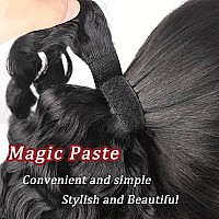 Ponytail Extension Human Hair Body Wave Magic Paste Brazilian Virgin Long Body Wave Wrap Around Ponytail Human Hair Ponytails Ex