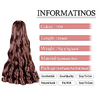 French Curly Braiding Hair33 24Inch Loose Wavy 2Packs Bouncy Hair Extensions 75Gpack French Curl Braiding Hair Synthetic Hair