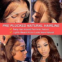 32 Inch 13X6 Chocolate Brown Lace Front Wig Human Hair Pre Plucked Body Wave Frontal Wigs Human Hair Hd Lace Glueless 13X6 Lac