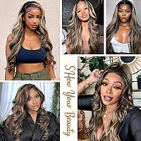 Ombre Lace Front Wig Human Hair Pre Plucked 1B27 Highlight Wig Human Hair 13X4 Body Wave Lace Front Wigs Human Hair 180 Densit