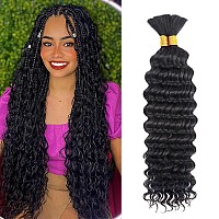 26 Inch Bulk Human Hair For Braiding 100G 2Bundlepack Deep Wave Human Braiding Hair No Weft Human Hair Bundles For Braiding Wet