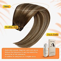 Full Shine Clip In Hair Extensions Balayage Human Hair Clip In Extensions Brown Mix Honey Blonde 4244 Ombre Clip In Extensions