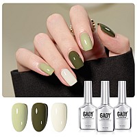 Gaoy Gel Nail Polish Kit 3 Colors 16Ml Green White Soak Off Uv Gel Polish Set Serenity Forest