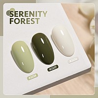 Gaoy Gel Nail Polish Kit 3 Colors 16Ml Green White Soak Off Uv Gel Polish Set Serenity Forest