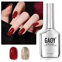 Gaoy Red Glitter Gel Nail Polish 16Ml 2 Colors 2242 2236 Gold Sparkling Soak Off Uv Gel Polish Set For Nail Art Diy Manicure At