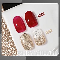 Gaoy Red Glitter Gel Nail Polish 16Ml 2 Colors 2242 2236 Gold Sparkling Soak Off Uv Gel Polish Set For Nail Art Diy Manicure At