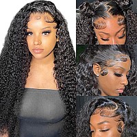 13X4 Deep Wave Lace Front Wigs Human Hair 180 Density Curly Lace Frontal Wigs Human Hair Wigs For Black Women Hd Transparent We