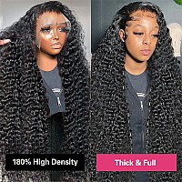 13X4 Deep Wave Lace Front Wigs Human Hair 180 Density Curly Lace Frontal Wigs Human Hair Wigs For Black Women Hd Transparent We