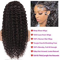 13X4 Deep Wave Lace Front Wigs Human Hair 180 Density Curly Lace Frontal Wigs Human Hair Wigs For Black Women Hd Transparent We