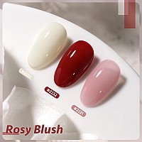 Gaoy Gel Nail Polish Kit 3 Colors 16Ml Red White Jelly Nude Sheer Soak Off Uv Gel Polish Set Rosy Blush