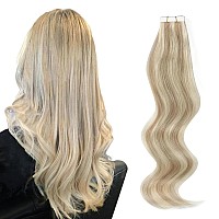 Abh Amazingbeauty Hair Tape In Hair Extensions Human Hair 22 Inch Honey Blonde Highlighted Medium Blonde Human Hair Tape In Exte