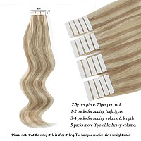 Abh Amazingbeauty Hair Tape In Hair Extensions Human Hair 22 Inch Honey Blonde Highlighted Medium Blonde Human Hair Tape In Exte