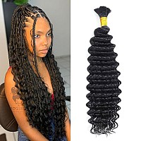 Bulk Human Hair For Braiding Deep Wave Human Braiding Hair No Weft Human Hair Bundles For Braiding Wet And Wavy Human Hair Braid