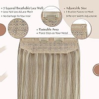 Fshine Wire Hair Extensions Real Human Hair Color 16P22 Blonde Clip In Hair Extensions Secret Hairpiece 105 Gram Wire Human Hair