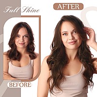 Fshine Medium Brown Invisible Wire Hair Extensions Real Human Hair Natural Hairpiece One Piece Clip In Hair Extensions Real Huma