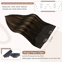 Fshine Invisible Wire Hair Extensions Darkest Brown Ombre Medium Brown Mix Brown 282 Secret Wire Human Hair Dark Brown Hair F