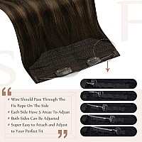 Fshine Invisible Wire Hair Extensions Darkest Brown Ombre Medium Brown Mix Brown 282 Secret Wire Human Hair Dark Brown Hair F