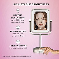 Conair Lighted Makeup Mirror Led Vanity Mirror 1X8X Magnifying Mirror Battery Operated In Brushed Nickel