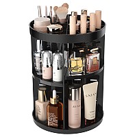 360 Rotating Makeup Organizer Spinning Skincare Organizers With Slot Top Makeup Organizers And Storage With 8 Adjustable Layer