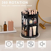 360 Rotating Makeup Organizer Spinning Skincare Organizers With Slot Top Makeup Organizers And Storage With 8 Adjustable Layer