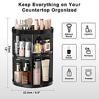 360 Rotating Makeup Organizer Spinning Skincare Organizers With Slot Top Makeup Organizers And Storage With 8 Adjustable Layer