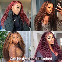 Jewhaut 13X4 Deep Wave Lace Front Wigs Human Hair Wigs For Black Women Lace Front Glueless Wigs Human Hair Pre Plucked With Baby