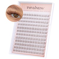 Tnfvloneins Brown Lash Clusters Natural Cluster Eyelash Extensions Wispy Individual Lashes Extension 1012Mm Short Eyelash Clust