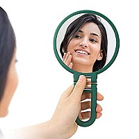 1X 30X Magnifying Hand Held Mirrordouble Side Folding Hand Mirror For Women With Adjustable Handletravel Table Desk Shaving Ba