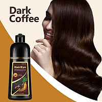 Instant Dark Coffee Hair Dye Shampoo For Gray Hair 3 In 1 Natural Hair Color Shampoo For Women Men Brown Colors In 1015 Mins