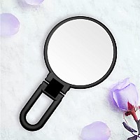 1X 30X Magnifying Hand Held Mirrordouble Side Folding Hand Mirror For Women With Adjustable Handletravel Table Desk Shaving Ba